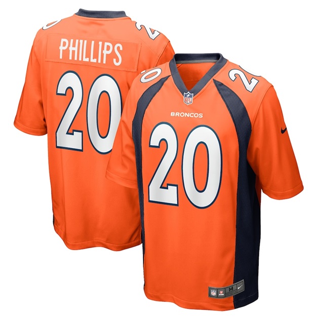 mens nike darius phillips orange denver broncos game player jersey